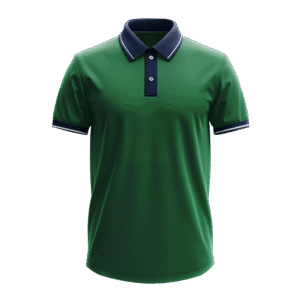 Polo ( With Navy Blue Collar Sleeve Cuff Details With White Tipping)